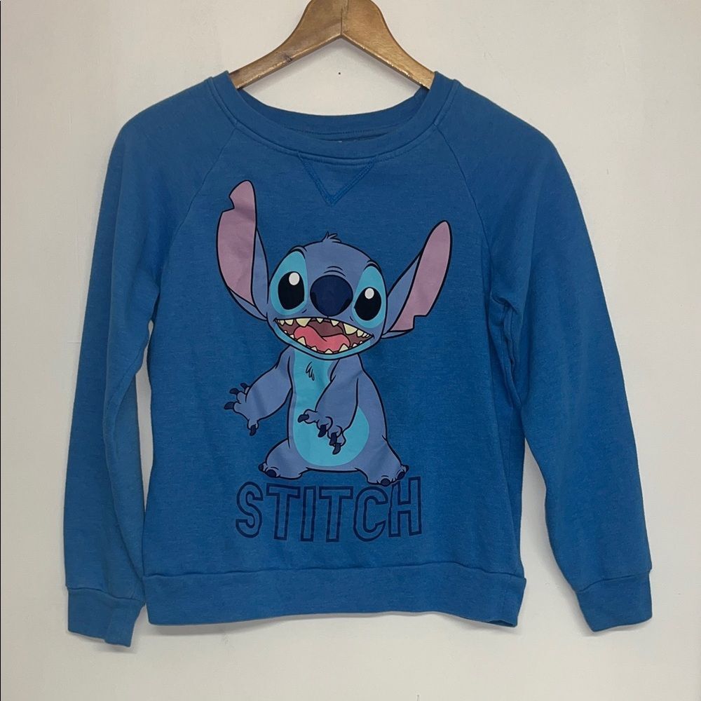 Disney Stitch XS Oversized Women's Crew Sweatshirt Blue #disney #stitch #soft